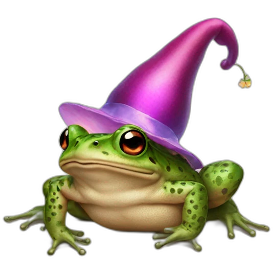A toad with a fairy hat emoji