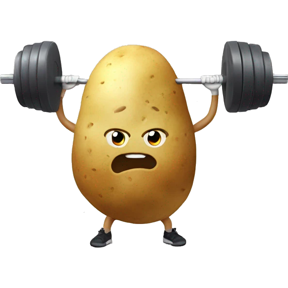 a potato doing gym emoji