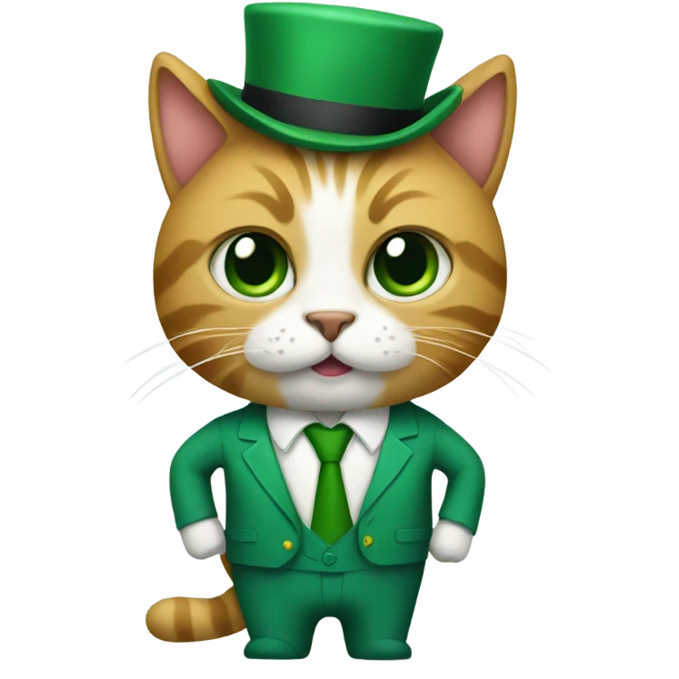 a cat manger in green suit  emoji