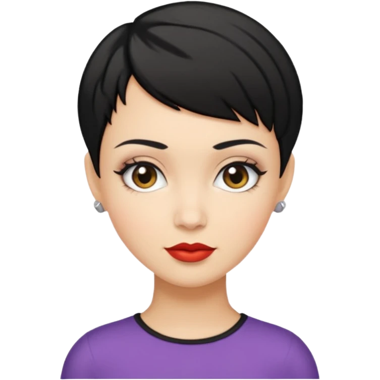 Lightskin woman with black pixie cut hair emoji