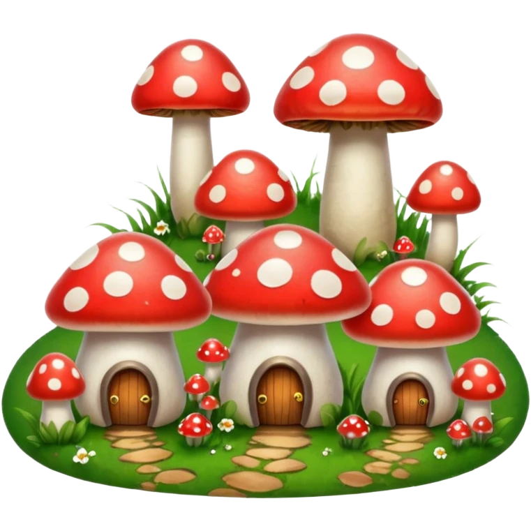 mushroom houses emoji