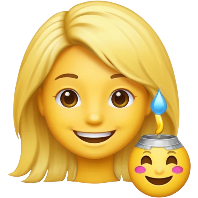 A circle happy emoji with hair dye foils emoji