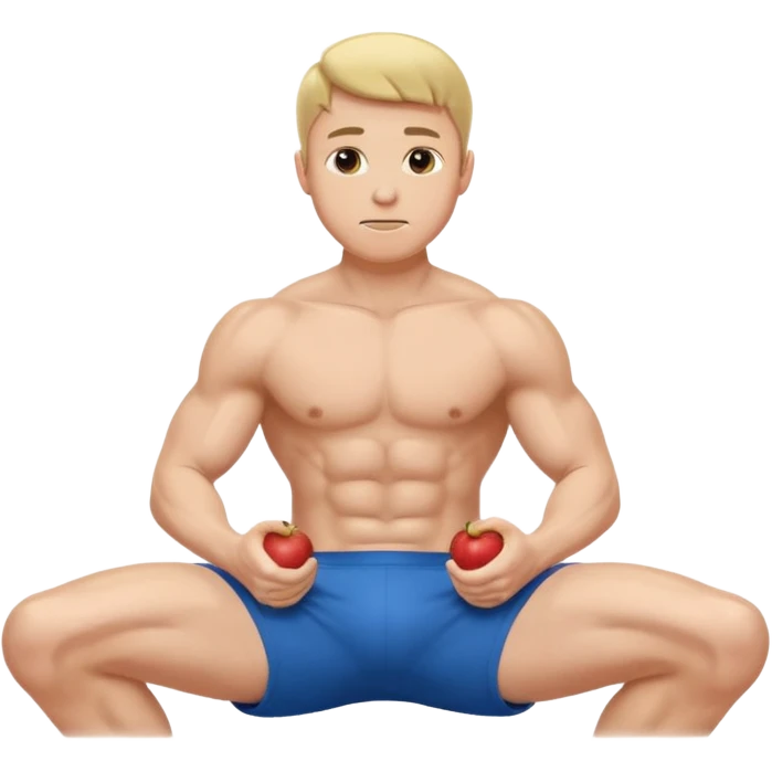 Man doing sit-ups in athletic clothes, apple style emoji emoji