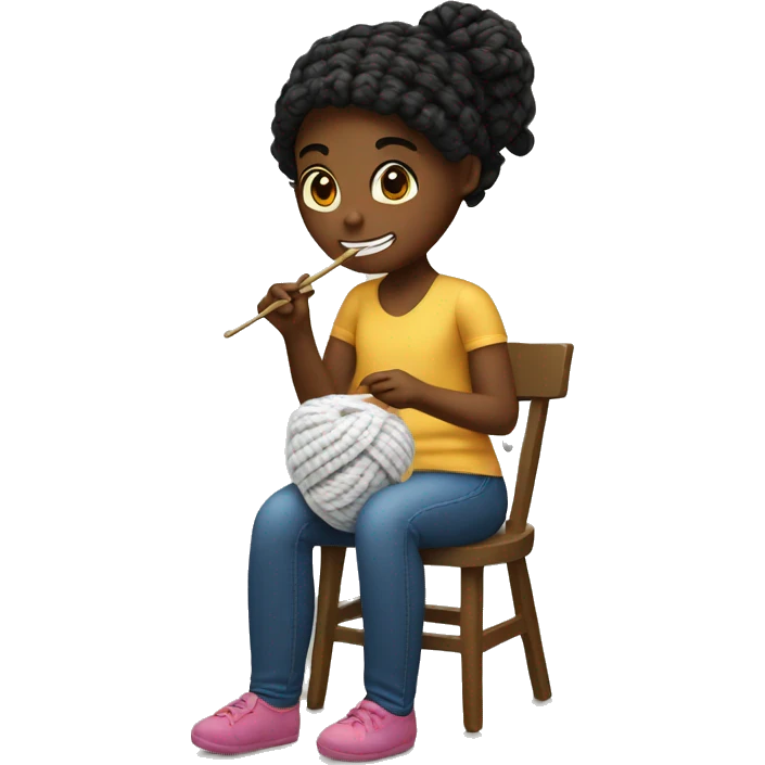 Girl crocheting emoji