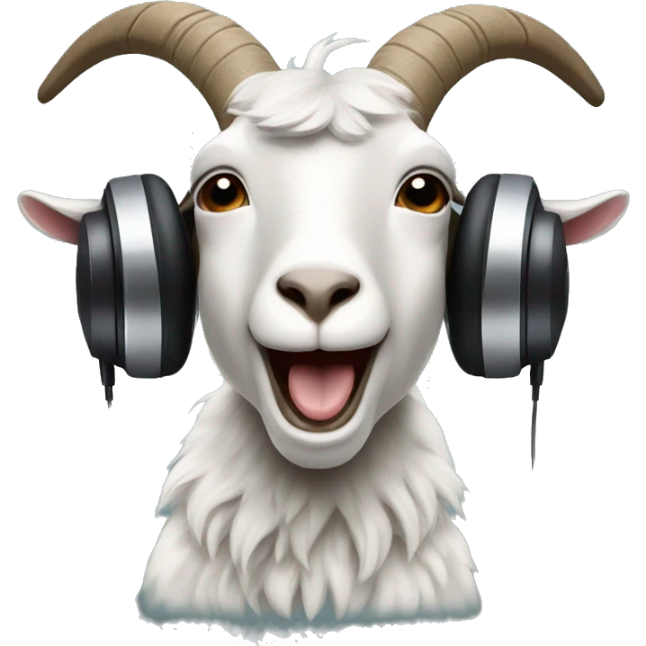 goat with headphones singing in a microphone emoji