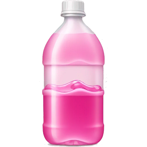 plastic bottle with crystaline pink liquid emoji