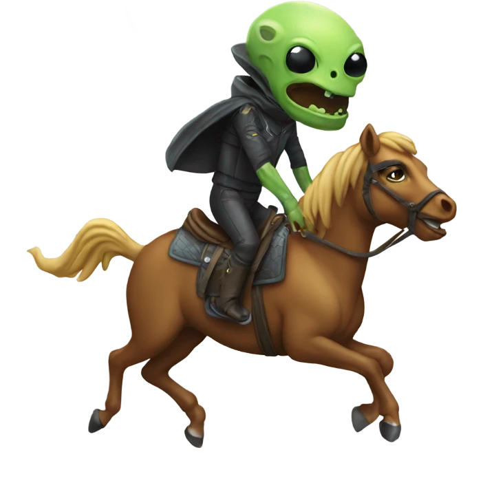 Alien riding a horse emoji