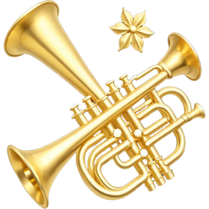 Cross and trumpet with on it with the letters SE  emoji