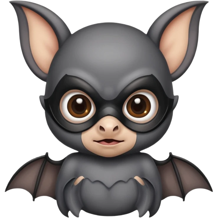 cute baby bat with mask emoji
