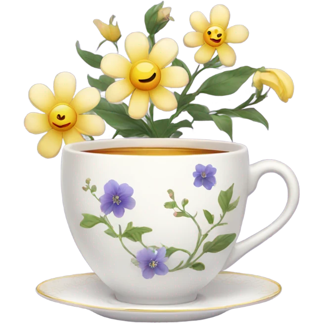magic tea with flowers  emoji