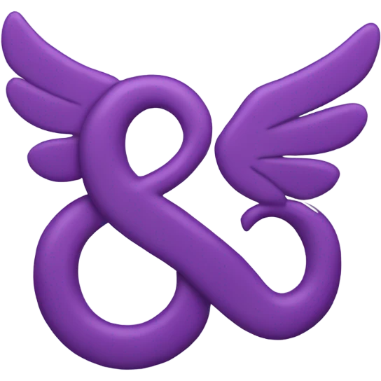 Purple letter S with small wings emoji