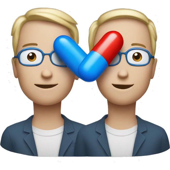 Red pill and blue pill emoji