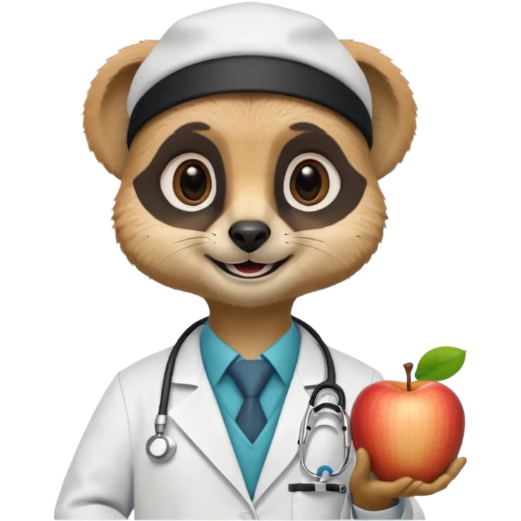un suricate médecin très très heureux (reproduire les memoji d'apple) emoji