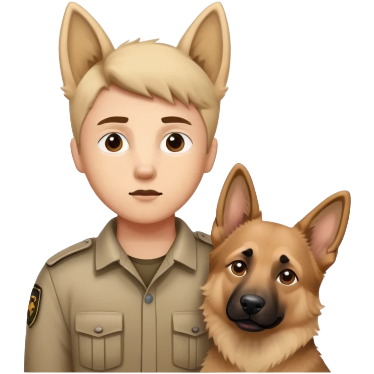 Person with one beige German Shepard dog  emoji