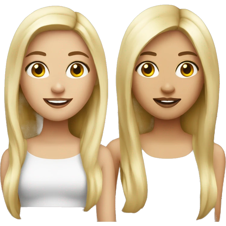 Brunette blonde besties emoji