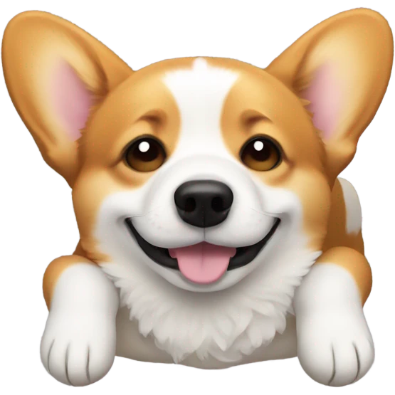 Corgi laying upside down emoji