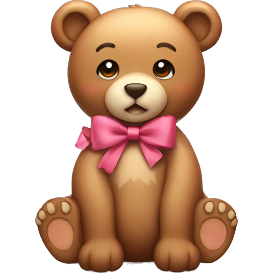 Cute bear with bows emoji