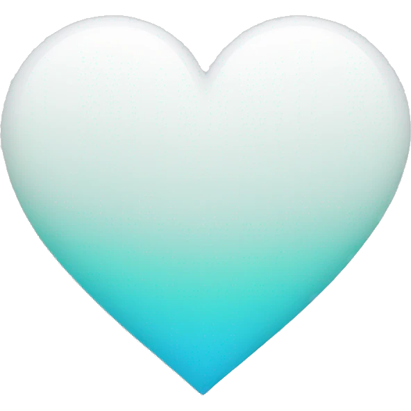 Heart with white and cyan gradient emoji
