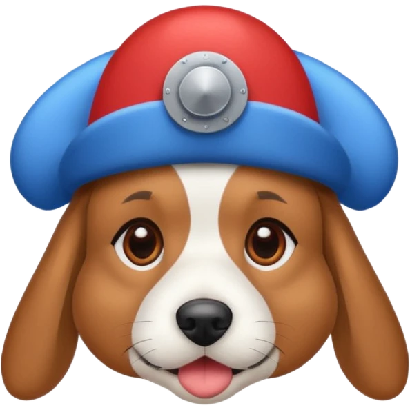 dog with a red and blue propeller hat emoji