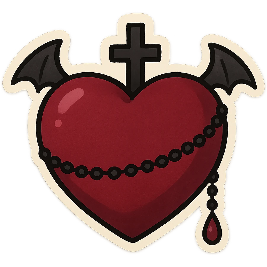 Goth red object emoji