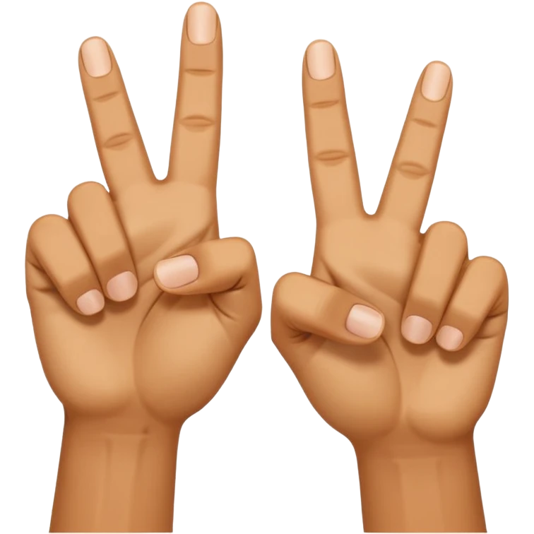 two hands each holding up pointers and thumbs facing each other to make a letter w emoji