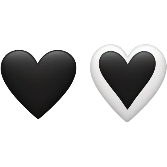 two halves of a black heart emoji