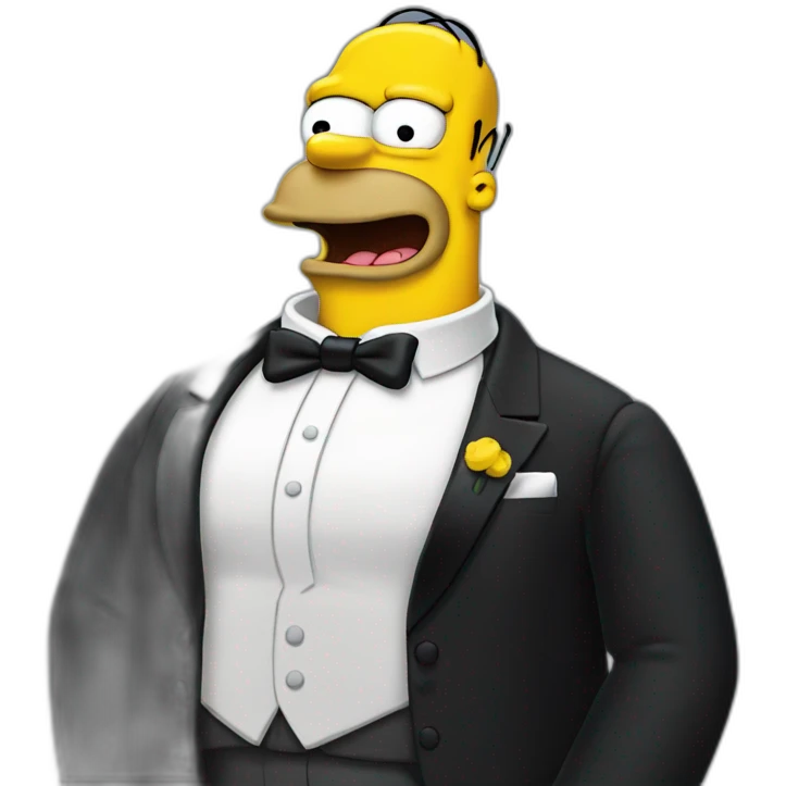 homer simpson in a tuxedo emoji