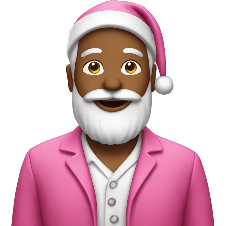 santa wearing pink suit emoji