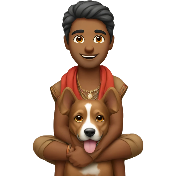 Indian friend with dog emoji