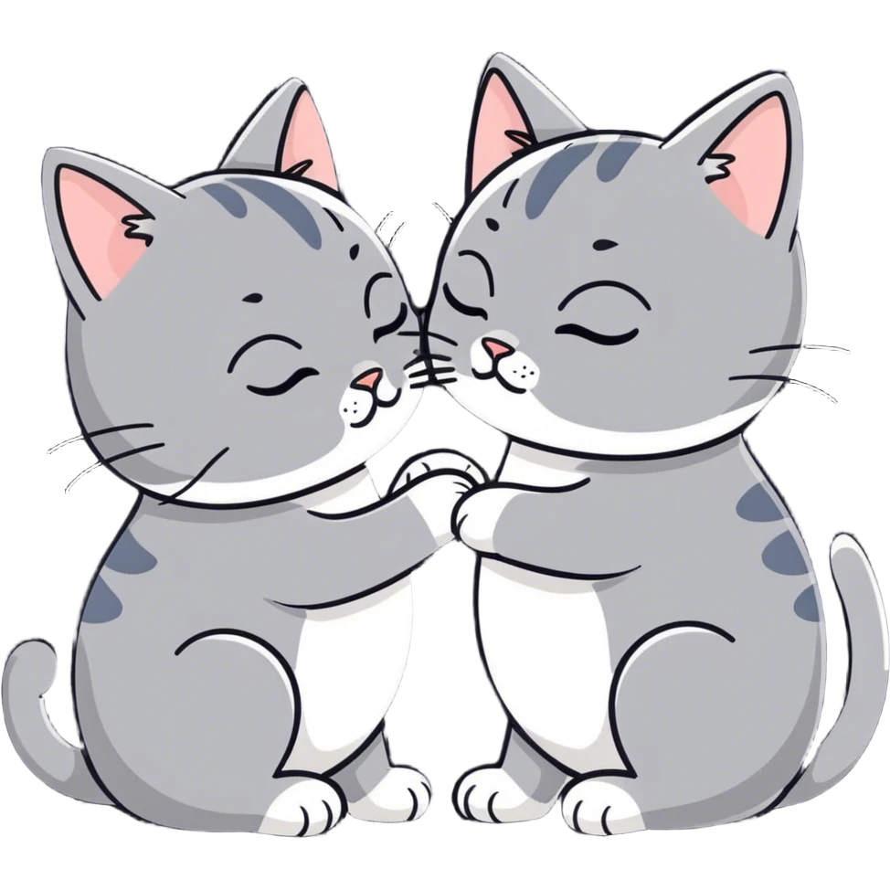 gatos besandose emoji
