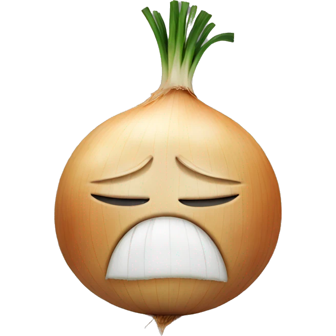 Onion with a crying face emoji
