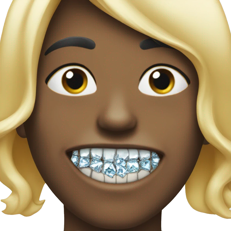 Diamonds on every teeth smile emoji