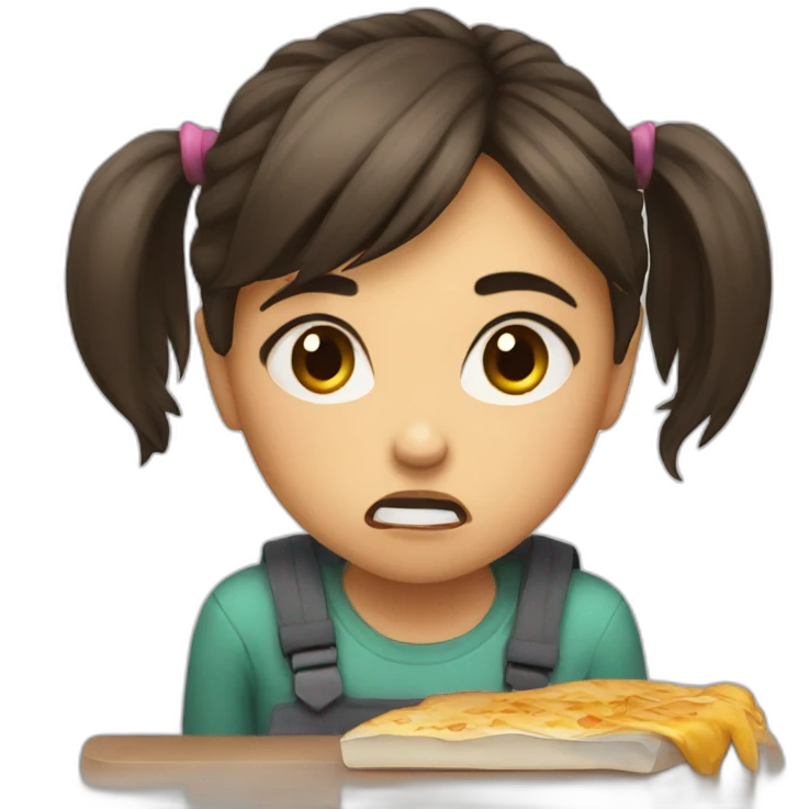 Girl study hungry Angry emoji