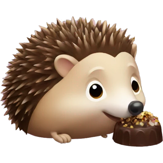 hedgehog eating chocolate  emoji