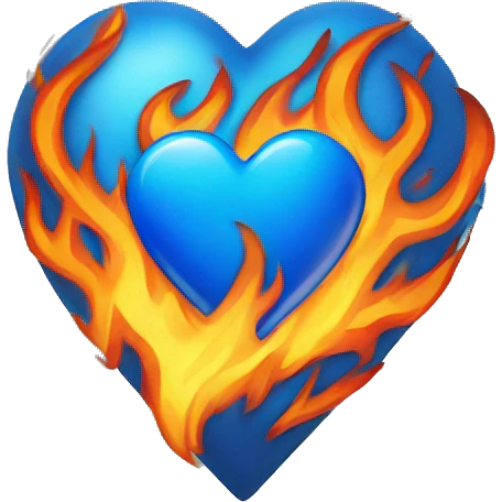 Blue heart with fire  emoji