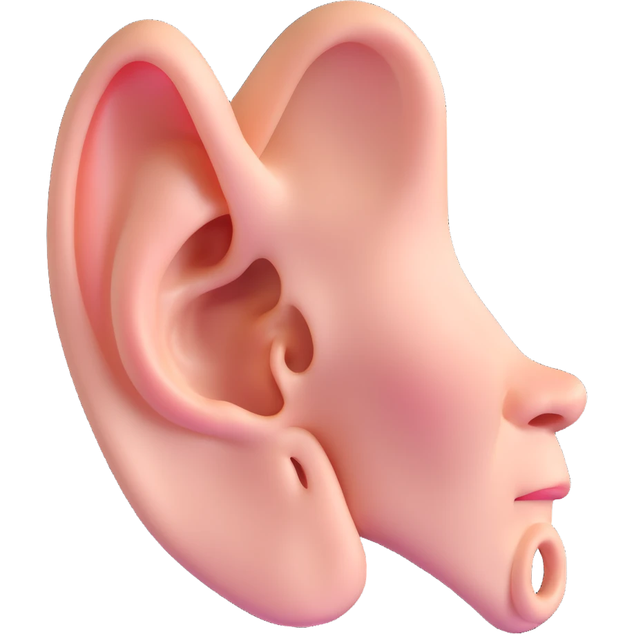 realistic 3D style human ear emoji