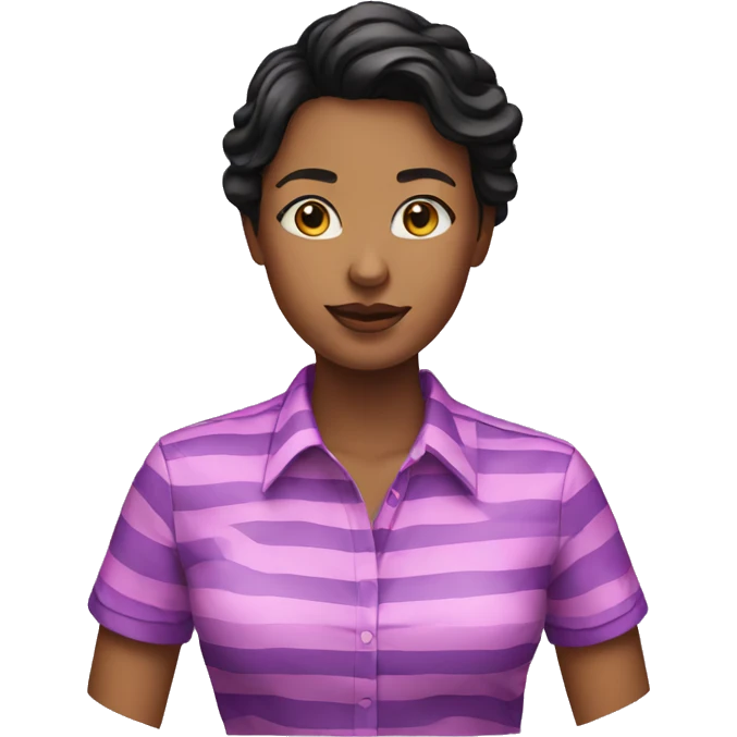 women wearing purple pink black stripes shirt emoji