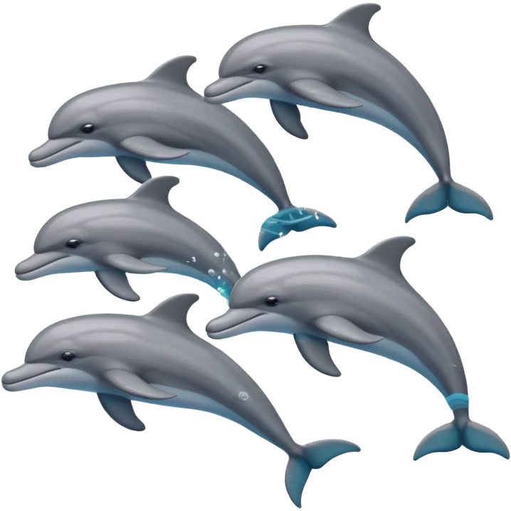 2 males and 2 female dolphins  emoji