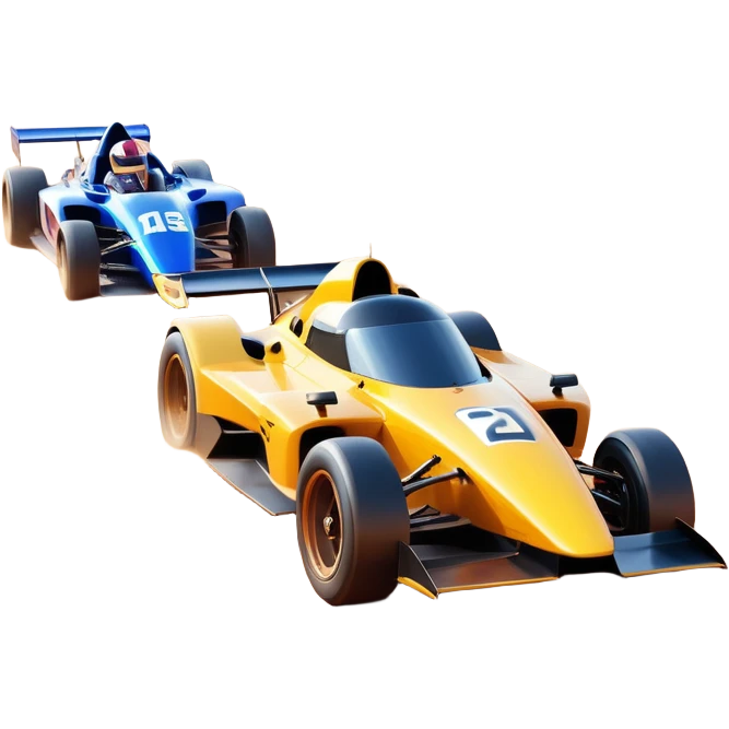A sleek racing car and motorcycle speeding on a track, leaving a trail of dust behind. The scene captures the thrill of high-speed competition, with blurred motion and vibrant colors, highlighting the dynamic energy of motorsport. emoji