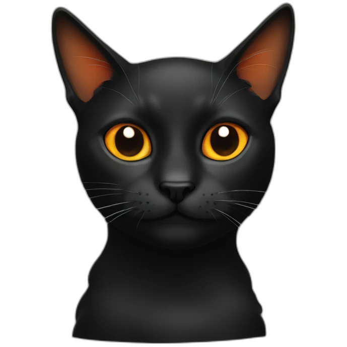 Black Cat with orange noze emoji