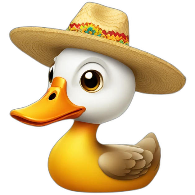 duck wearing a sombrero emoji