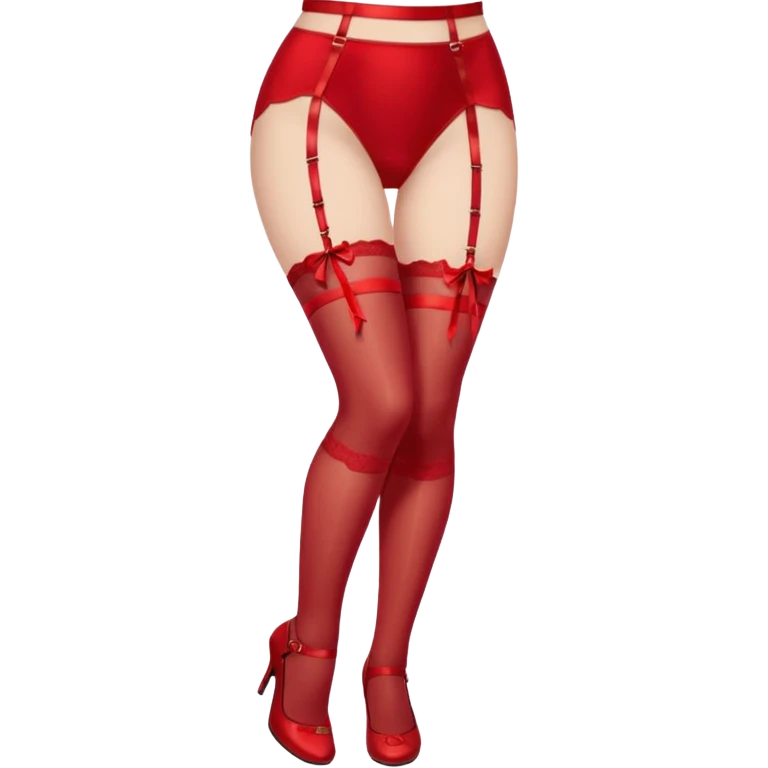 Lacey thigh high with garter belt red emoji