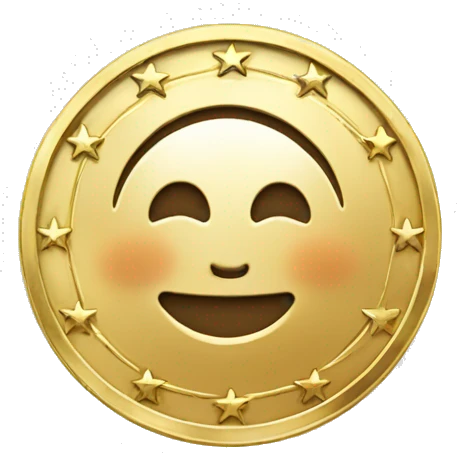 give me a gold coin with the euro logo on it emoji
