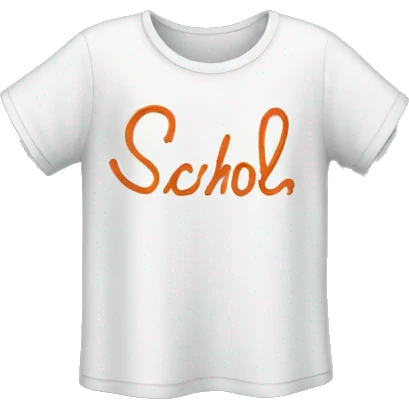 A tshirt with « school » written on it emoji
