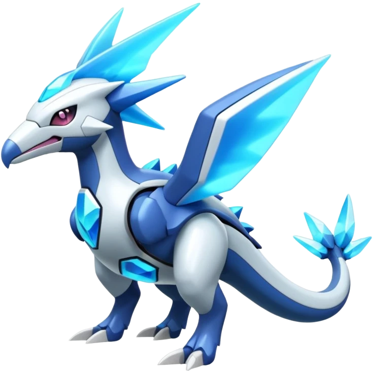 Futuristic Glowing Shiny Neon Pastel Helioptile-Diancie-Kyurem-Dialga-Latios-Miraidon-Pokémon, full body emoji