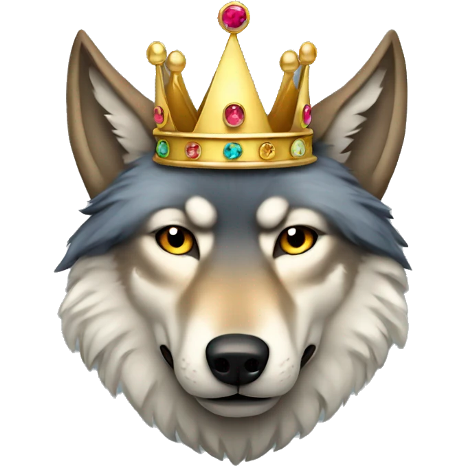 Wolf wearing crown emoji