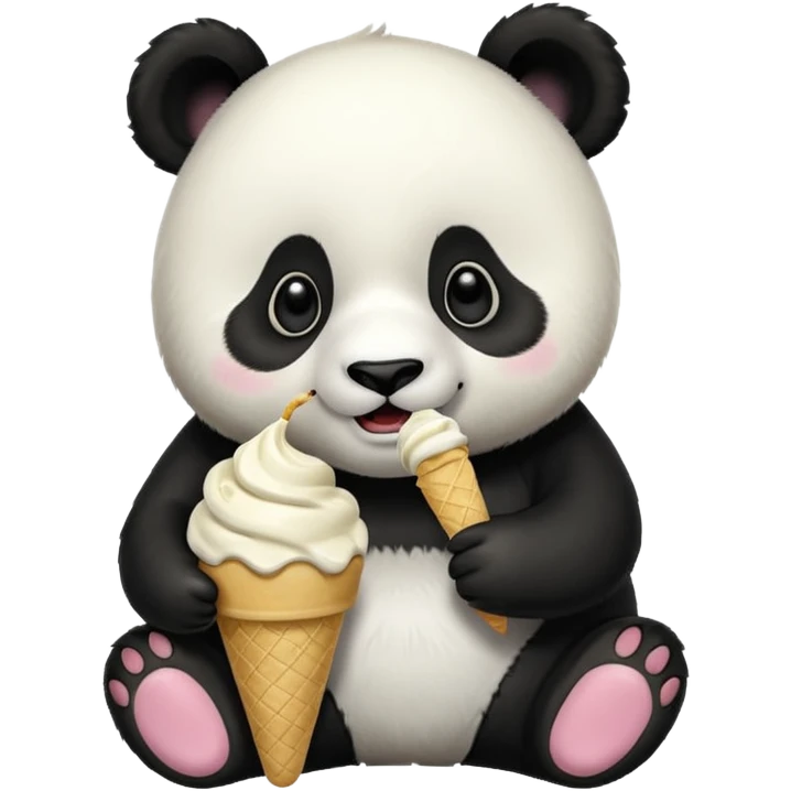Panda eating ice cream emoji