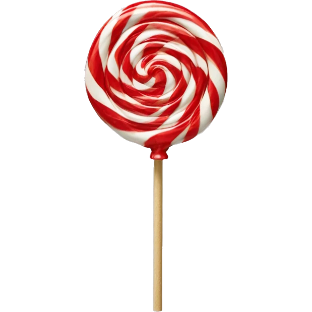 Red and White Swirled Lollipop on Stick
 emoji