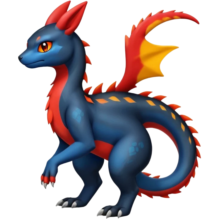 Cute Shiny Guilmon-Quilava-Salandit-Umbreon-Fakémon-hybrid-creature (full body)  emoji