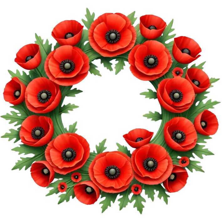 memorial wreath with poppies emoji